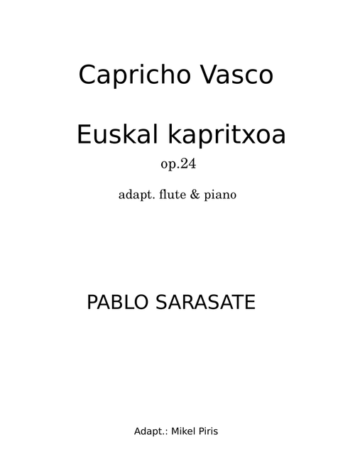 Caprice Basque Sarasate for flute & piano