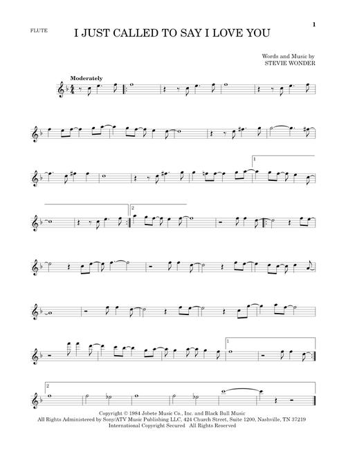 I Just Called To Say I Love You - Stevie Wonder (Flute Solo)