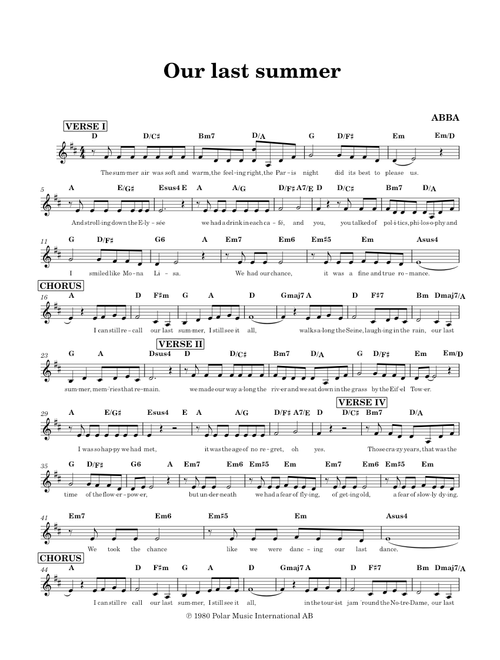 Our last summer – ABBA