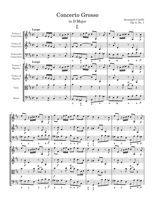 Concerto Grosso No. 1 in D Major - A. Corelli, Op. 6, No. 1