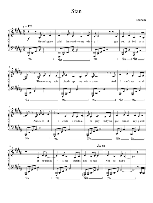 Stan - Eminem Piano Cover
