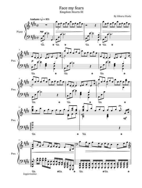 Face My Fears (Arr. poon) - Hikaru Utada (Piano Solo)