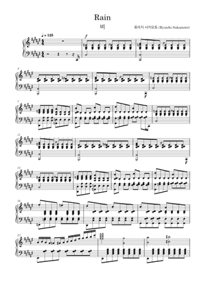 Rain-Trio Sheet Music for Piano, Clarinet in b-flat, Violin (Piano