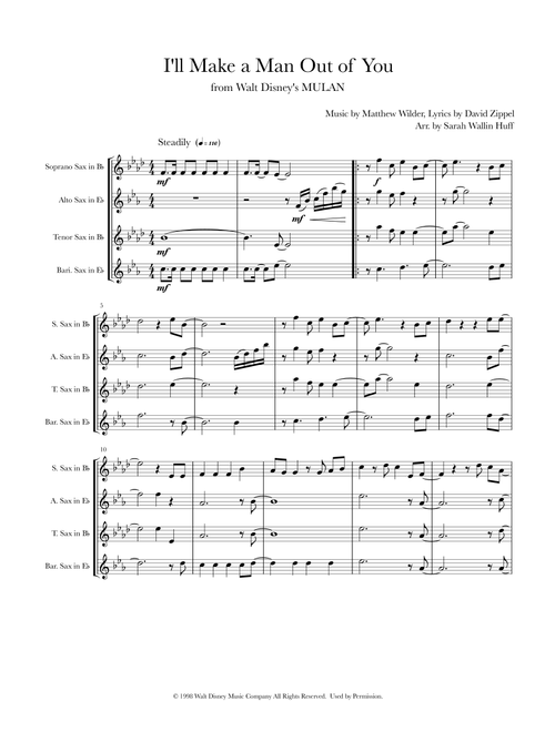 I'll Make A Man Out Of You (Arr. Sarah Wallin Huff) - David Zippel, Matthew Wilder (Woodwind Ensemble)