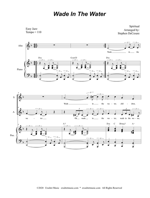 Wade In The Water (Duet for Soprano and Alto Solo) (Arr. Stephen DeCesare) - Spiritual (Voice Duet and Piano)