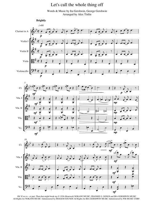 Let's Call The Whole Thing Off (Arr. Alex Tinlin) - Ira Gershwin, George Gershwin (Small Ensemble)