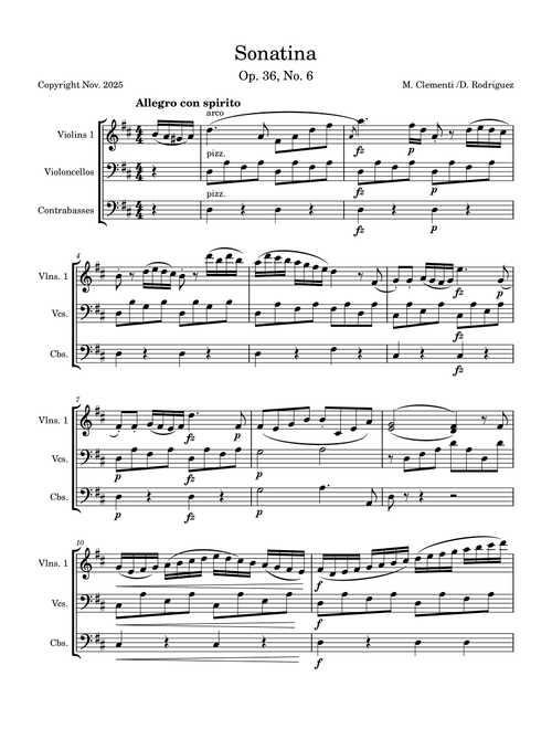 Sonatina Op. 36 No. 6 (Arr. D. Rodriguez) - Muzio Clementi (Orchestra)