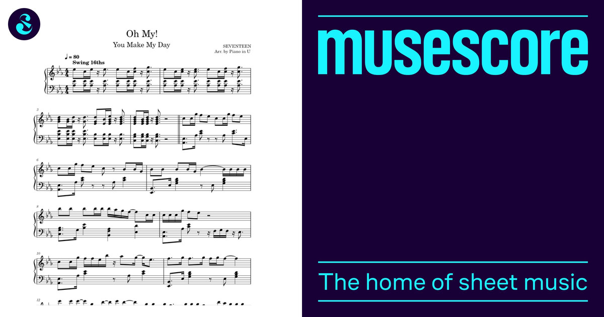 Oh My! - SEVENTEEN (Piano in U) Sheet Music for Piano (Solo