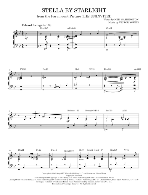 Stella By Starlight [Jazz version] (arr. Brent Edstrom) - Victor Young & Ned Washington (Piano Solo)