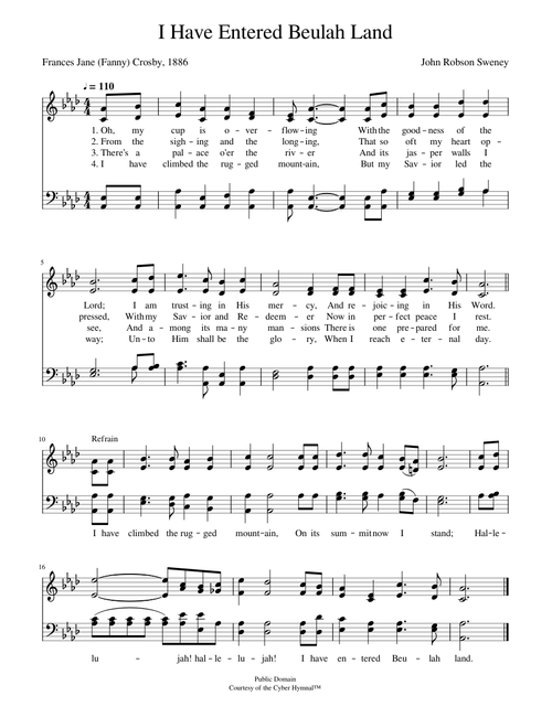 I have entered beulah land - John R. Sweney