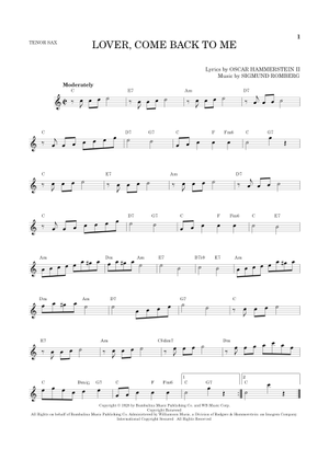 Play Official version of Lover Come Back to Me Sheet Music by