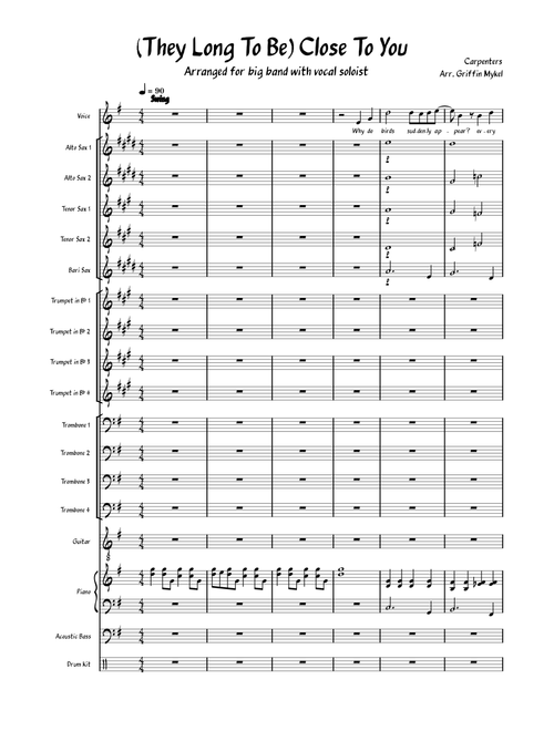 Close to You - For Big Band And Vocal Soloist