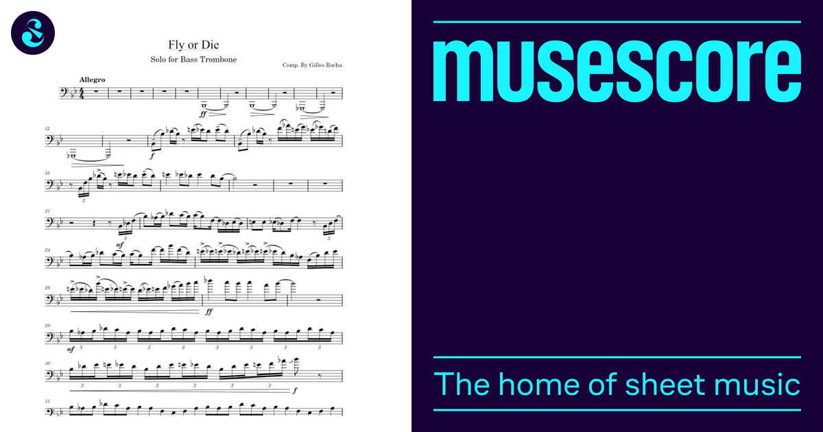 On Your Own Now & Fly Or Die バストロンボーン楽譜 Fly Or Die: Bass Trombone Solo | PDF | Classical Music