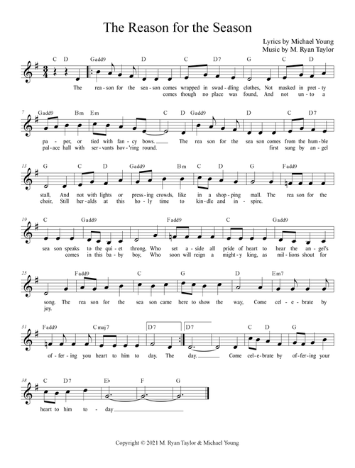 The Reason for the Season (Arr. M. Ryan Taylor) (Lead Sheet - Fake Book)