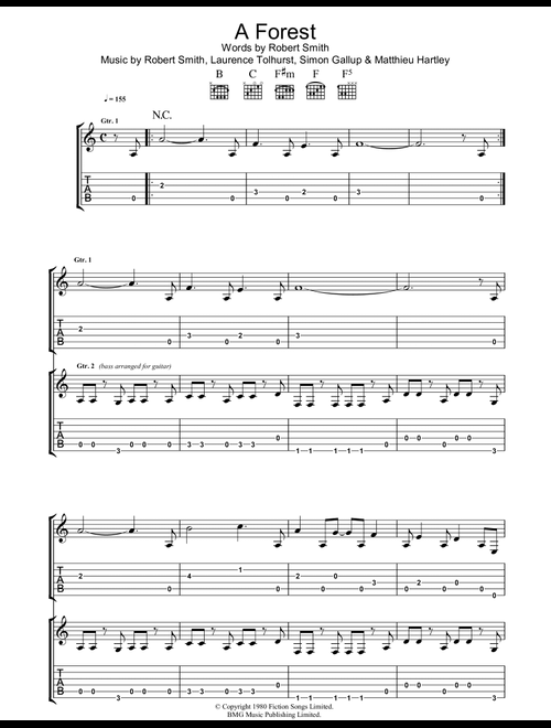 A Forest - The Cure (Guitar Tab)