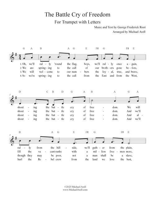 The Battle Cry of Freedom for Trumpet (Arr. Michael Arell) - Frank Asper, John Williams, Robert Shaw Chamber Singers (Trumpet Solo)