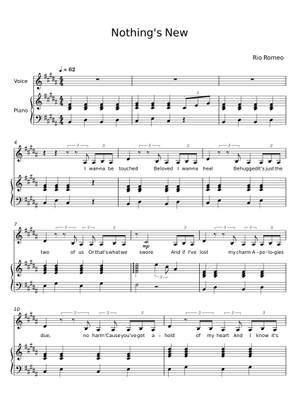 Nothing's New - Rio Romeo Sheet Music with Chords for Piano (Solo) easy ...