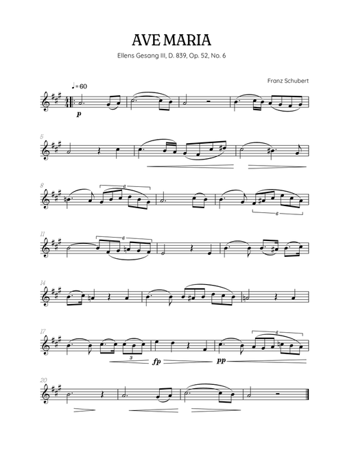 Schubert • Ave Maria | alto sax sheet music (Arr. Benzaiten Editions) - Franz Schubert (Alto Sax Solo)