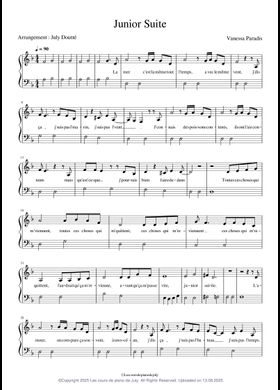 ヴァネッサ パラディ ヴァリアシオン 楽譜 Free Vanessa Paradis sheet