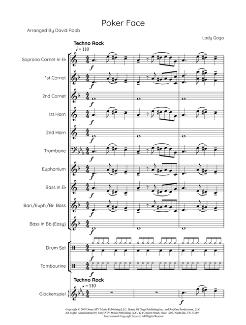 Poker Face (Arr. David Robb) - Lady Gaga (Brass Band)