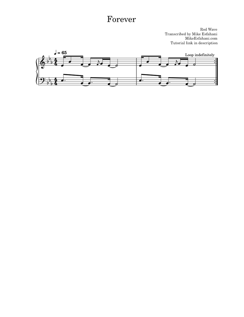 Forever - Rod Wave Sheet music for Piano (Solo) | Musescore.com
