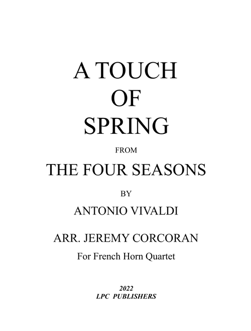 A Taste of Spring from the Four Seasons for French Horn Quartet (Arr. Jeremy Corcoran) - Antonio Vivaldi (Brass Ensemble)