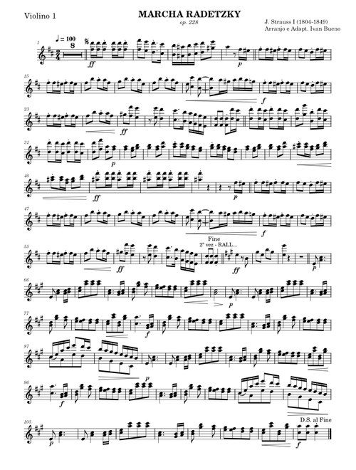 Radetzky march – Johann Strauss Sr. Marcha-Radetzky-Violin 1