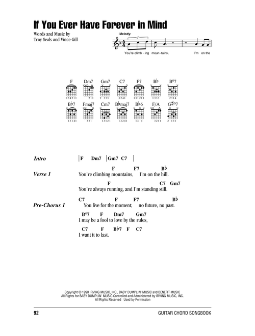 If You Ever Have Forever In Mind - Vince Gill (Guitar Chords-Lyrics)