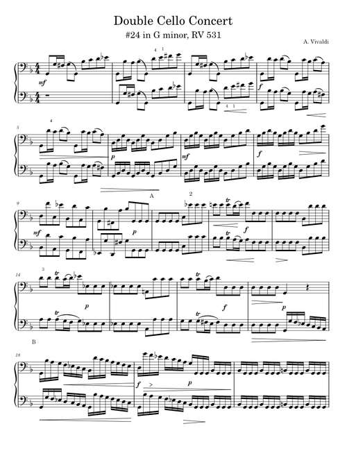 Concerto for 2 Cellos in G minor, RV 531 – Antonio Vivaldi