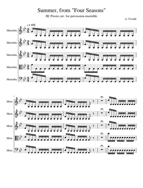 Summer, from "Four Seasons" (arr. for marimba quintet)