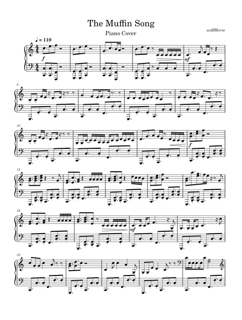 The muffin song – The Gregory Brothers - Piano Cover