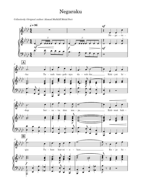 Negaraku Piano Modern