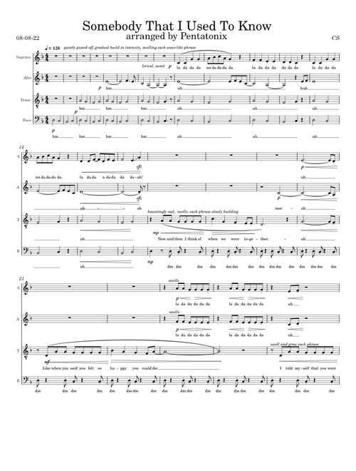 PTX Somebody That I Used To Know - CS - 08-08-22