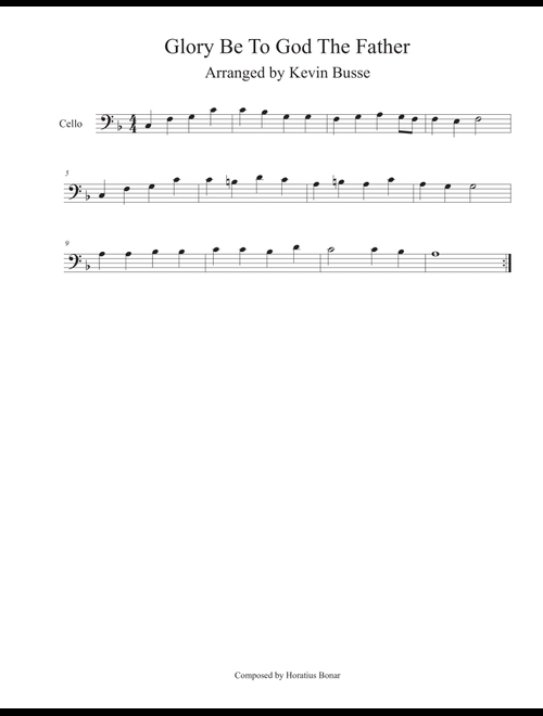 Glory Be To God The Father - Cello (Arr. Kevin Busse) (Cello Solo)