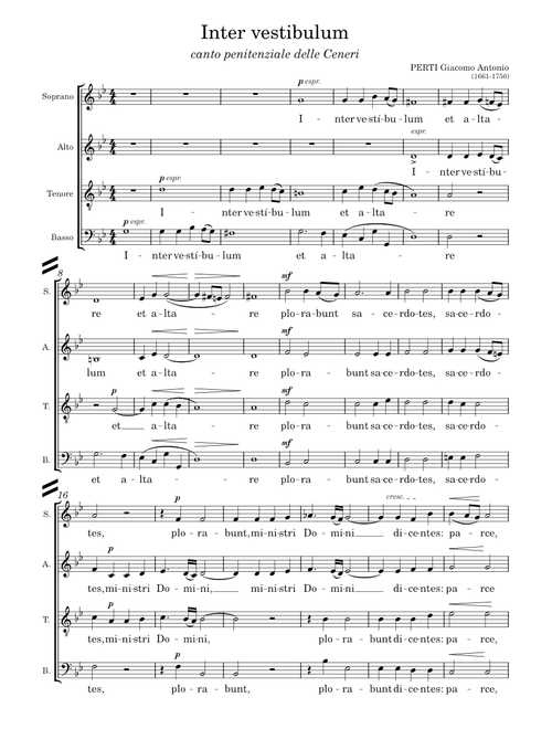 Inter vestibulum - Perti Giacomo Antonio