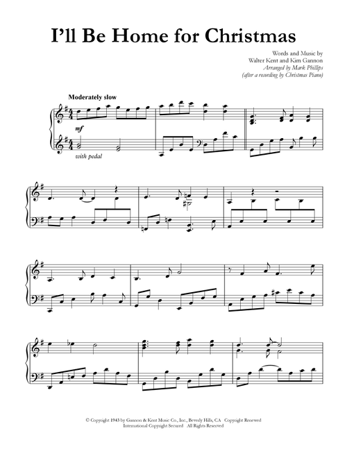 I'll Be Home For Christmas (Arr. Mark Phillips) - Rascal Flatts (Piano Solo)