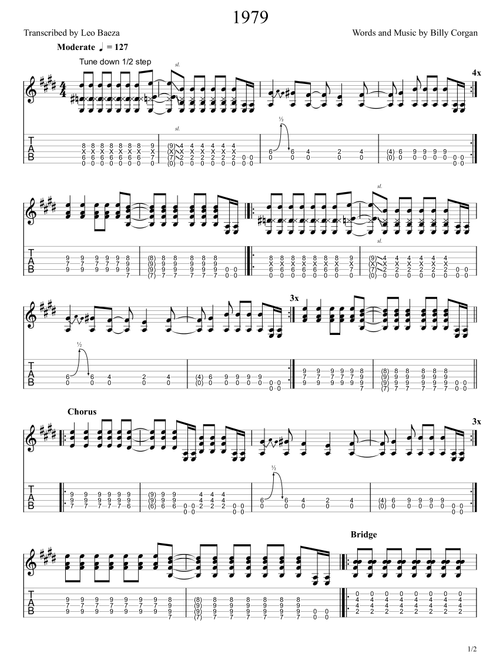 1979 (Arr. Leo Baeza) - The Smashing Pumpkins (Guitar Tab)