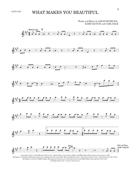 What Makes You Beautiful - One Direction (Alto Sax Solo)