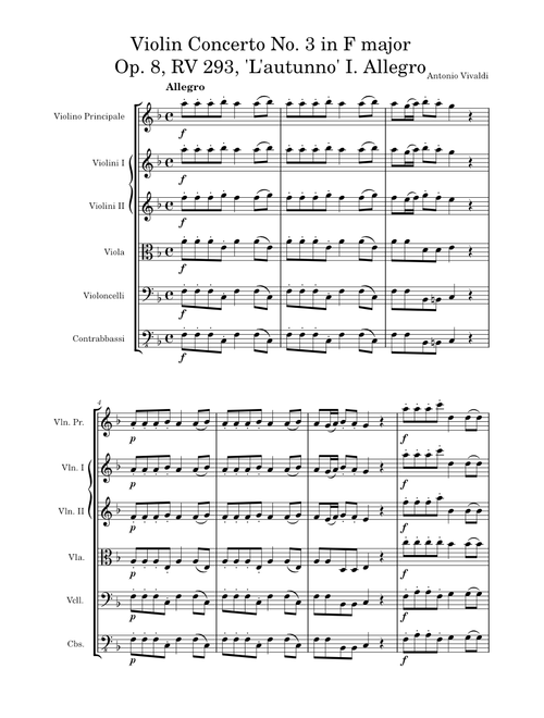 Violin Concerto No. 3 in F Major, Op. 8, RV 293, 'L'autunno', I. Allegro