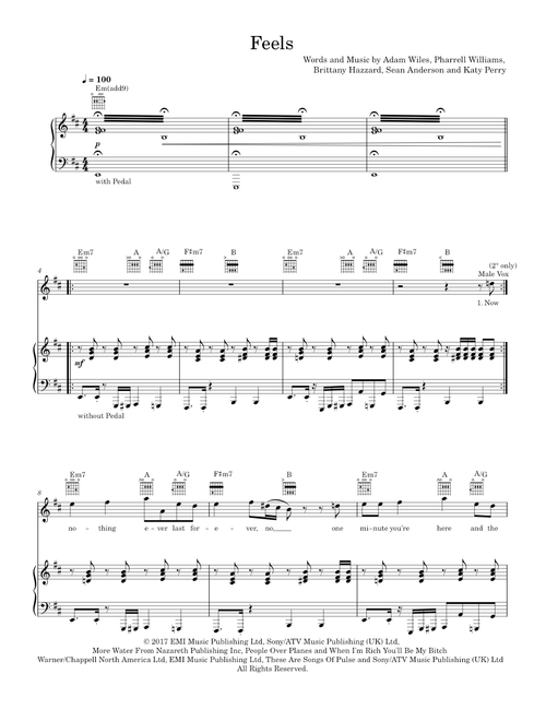 Feels - Calvin Harris (Piano-Voice-Guitar)