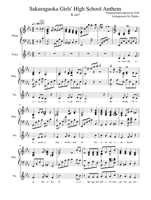 Sakuragaoka Girls' High School Anthem