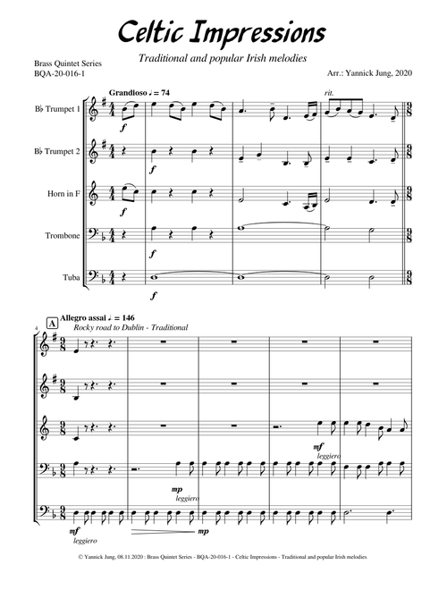 Celtic Impressions - An Irish medley for Brass Quintet