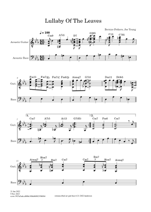 Lullaby of the leaves – Bernice Petkere Sheet Music with Chords