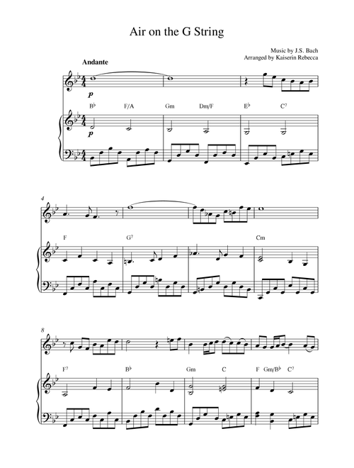 Air on the G String (Arr. Kaiserin Rebecca) - JS Bach (Oboe and Piano)