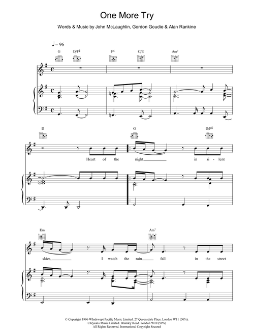One More Try - 911 (Piano-Vocal-Guitar (Piano Accompaniment))