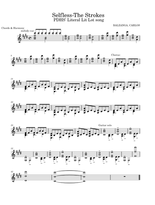 Selfless – The Strokes Selfless-Chords&Harmony