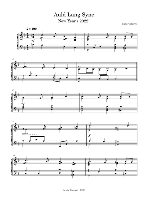 Auld Land Syne (Jazz) by Robert Burns (Poem from 1788)