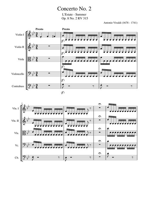 Summer (from The Four Seasons) – Antonio Vivaldi