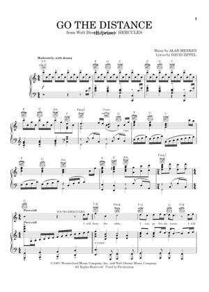 Go the Distance Sheet Music for Piano (Solo) | MuseScore.com