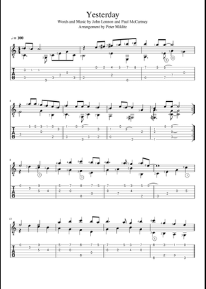 Play Official version of Yesterday Sheet Music by The Beatles for ...